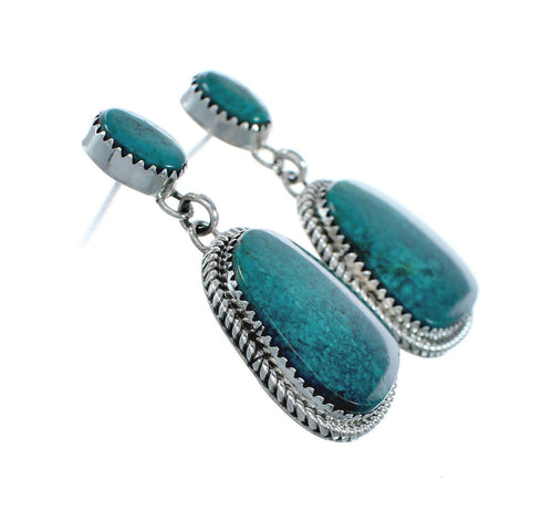 Turquoise Navajo Sterling Silver Post Dangle Earrings X10481